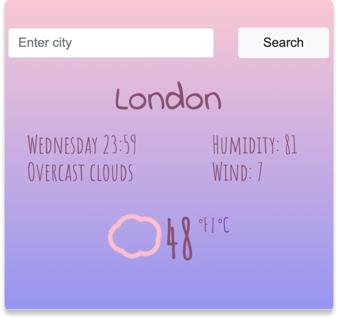 Weather web app